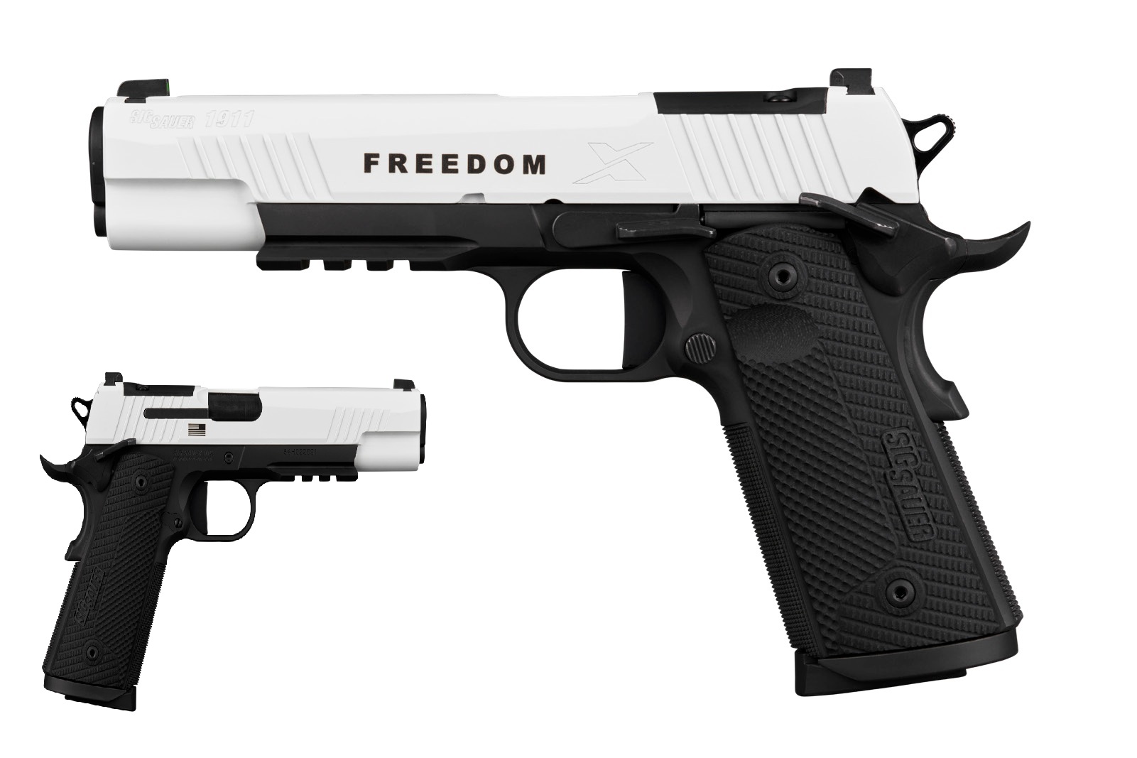 SIG SAUER 1911 X SERIES TURNING POINT 45ACP 5" WHITE/BLK G10 GRIP, OPTIC RDY, 2-8RD